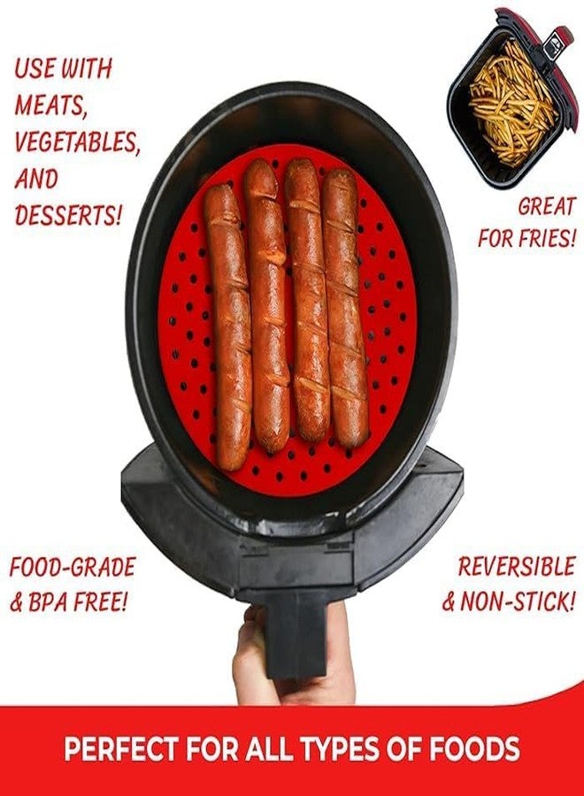 WISHOME Silicone Air Fryer Liners 100% Food-Grade Silicone (Round 8 Inch(Pack of 2)) - Image 2